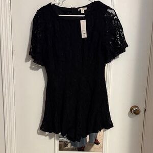 Francesca’s Miami Elegant Black Lace Romper
